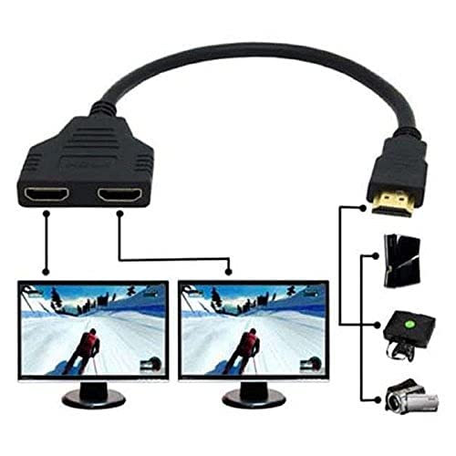 chenyang HDMI 1 to 2 Splitter Switch Extension Cable Adapter with Micro & Mini HDMI Connector
