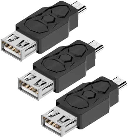 Micro USB 2.0 Male to USB Female Connector, USB Female to Micro USB Male Converter Adapter for S7 S6 Edge S4 S3, LG G4, Android Windows Tablets