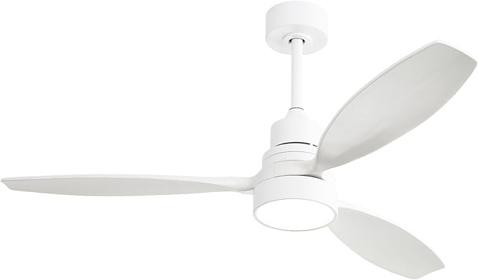 Sofucor Ceiling Fan with Lights, 52 Inch Low Profile Flush Mount Mordern Wood Ceiling Fan with Remote for Indoor Farmhouse Bedroom Living Room Outdoor Patio Porch, Reversible DC Motor, Noiseless