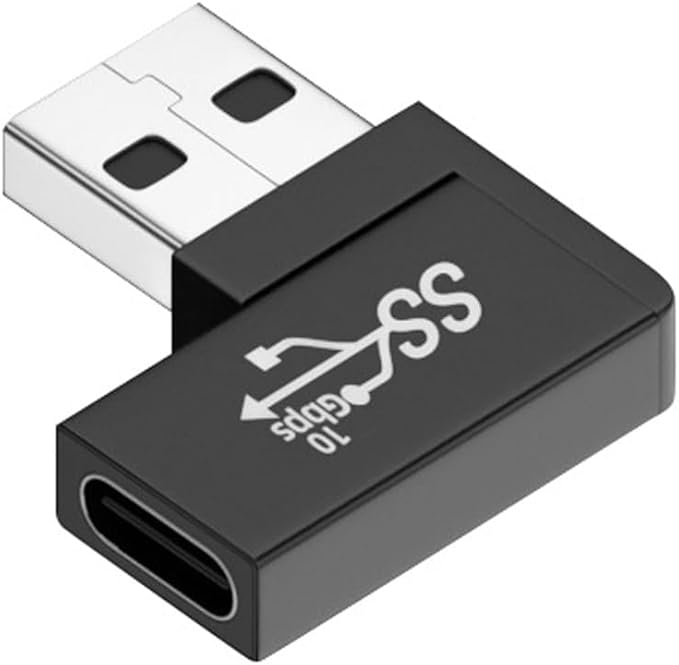 NFHK USB-C Type C Female to USB 3.0 A Male Data Adapter Flat Horizontal 90 Degree Right Angled for Laptop Desktop