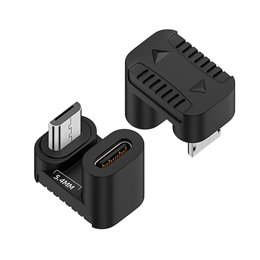 2 pcs Type-c to Micro USB Power Data Adapter.usb2.0 (5V2A) 10W 480Mbps USB C femle to Micro USB Male Charging Convertor Adapter 180 Degree U-Shaped Angle for Tablet & Mobile Phone