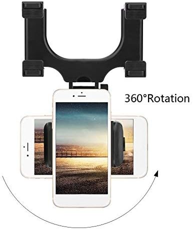 Keenso Rearview Mirror Mount Grip Clip, 360° Phone Holder Stand for Cell Phone & GPS