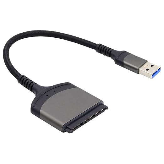 NFHK 5Gbps USB 3.0 Type-A to SATA 22 Pin Adapter Cable for 2.5" Hard Disk Driver SSD