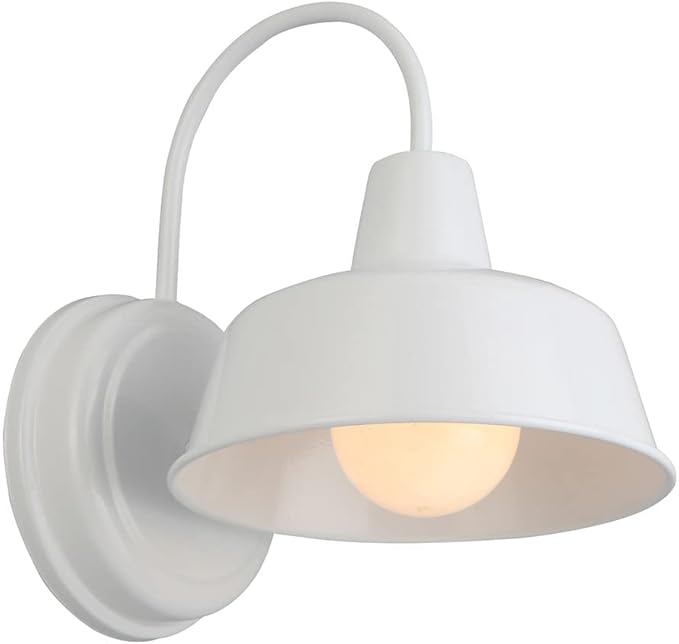 Design House Mason 1-Light Indoor/Outdoor Wall Light with Metal Shade, Dimmable, Wet Rated for Porch, Patio, and Garage, 579359