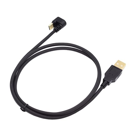 NFHK USB2.0 Type-A to Type C USB-C Male to Male Power Data Cable 5Gbps USB-C Opposite U Shape Back Angled