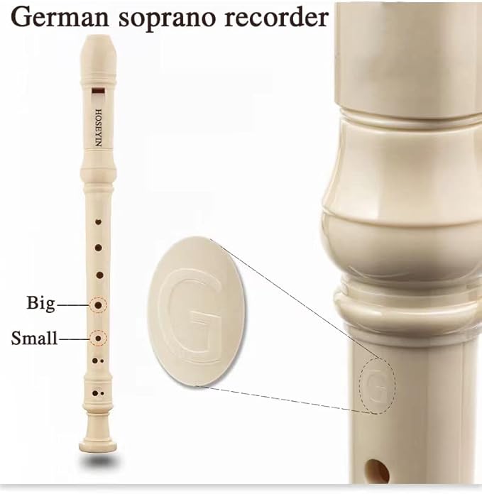 Soprano Recorder Baroque style German style C Key 8 Holes Soprano Recorder for Beginners Kids students(German, ivory white)