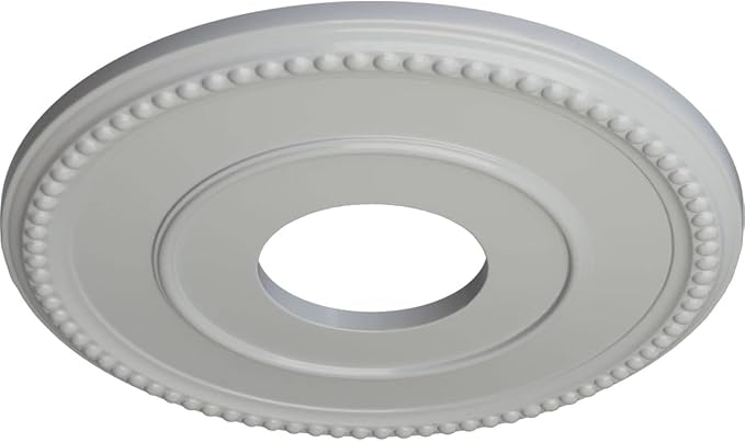 12 1/2"OD x 3 7/8"ID x 3/4"P Bradford Ceiling Medallion (Fits Canopies up to 6 5/8"), Hand-Painted Frost