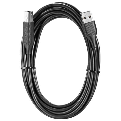 INSIGNIA USB Cables, 20Gbps High-Speed Charging & Data Sync, Braided Nylon, Compatible with MacBook, Laptop, iPhone, iPad, Android (10 ft (Black), USB to USB-B Printer Cable)