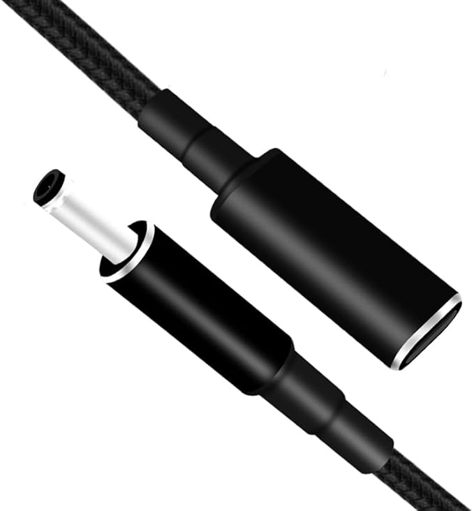 USB C to Slim Laptop Charging Cable Adapter Female Type C to DC Converter 0.8ft 100W PD Power Charger Supply Cord for Vostro 12 17 11 XPS 14 3000 7000 5000 13 15 Inspiron Dell (4.5 x 3.0mm for Dell)