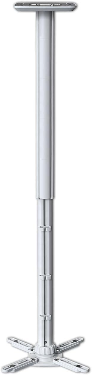 Jomard Projector Ceiling Mount, Heavy Duty Aluminum, Adjustable Height 22"-40.78", 360° Swivel 15° Tilt, Holds 15 Lbs, White
