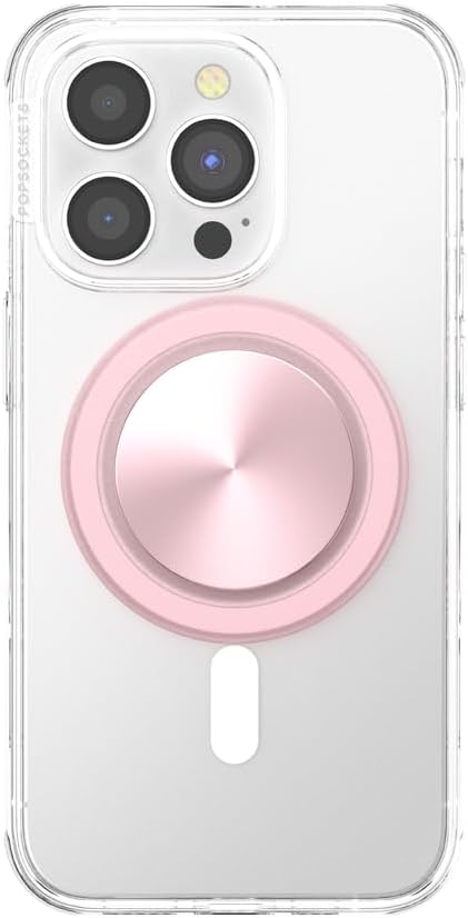 PopSockets Phone Grip with Expanding Kickstand, Wireless Charging Compatible, Adapter Ring for MagSafe Included - Pinky