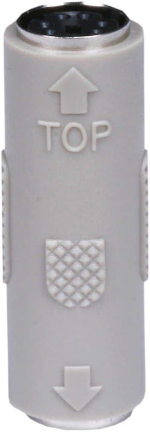 Monoprice PS2 Coupler Mini DIN6 Female to Female Molded Gender Changer (101173)