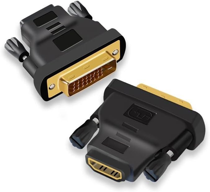 MMOBIEL HDMI to DVI Adapter - Bi-Directional - Male DVI-D Dual Link to Female HDMI - Converter Supports Monitor, PC, TV, Gaming, Projector - 1080p Full HD 60Hz - Gold Connector