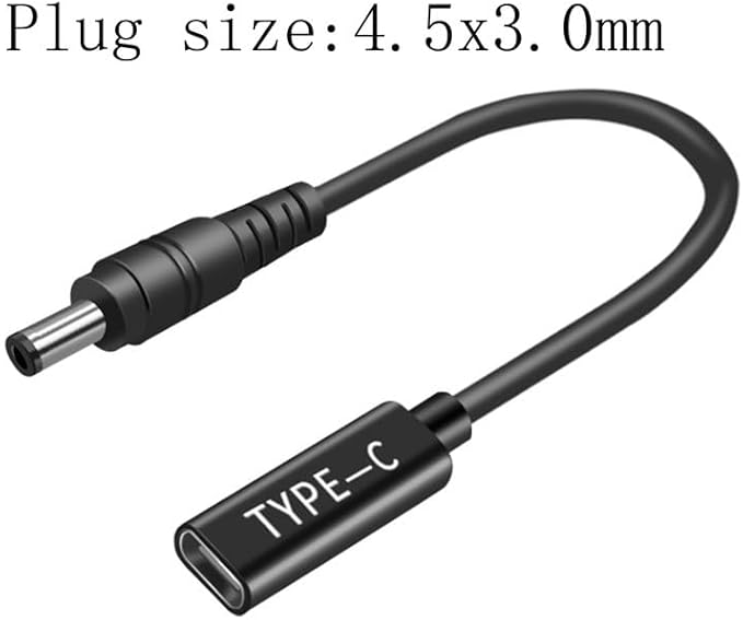 4.5 x 3.0 mm USB C Adapter, 19.5V Power AC Charger Made for Dell Inspiron 13 14 15 3000 5000 7000 Series 5558 5755 3147 7348-2in1 5555 5559 0G6j41 0MGJN with Power Cord Series