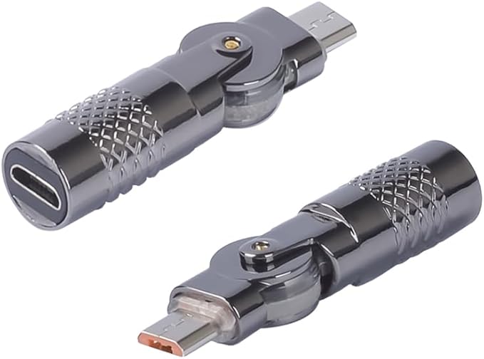 Micro USB Female to Micro USB 180° Rotating Fast Charge Adapter,2PCS