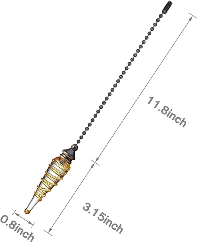 Ceiling Fan Pull Chain 12 inch Cristal Bullet Pull Chain Extender Ceiling Fan Pulls Ornament with Ball Fan Chain Connector for Ceiling Fan Light, 1PCS (Cristal Bullet)