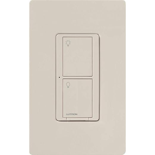 Lutron Caseta Original Smart Light Switch (Lutron Smart Hub Required), for Home, LED Lights, and Fans, 6 Amp, Single-Pole/3-Way, Neutral Required, PD-6ANS-LA, Almond, 3 Pack