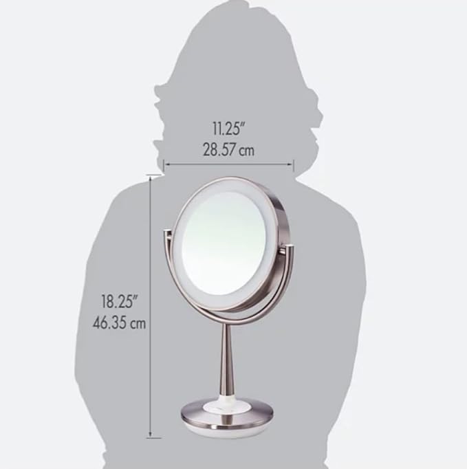 Brookstone Cordless Illuminated Makeup Mirror Silver