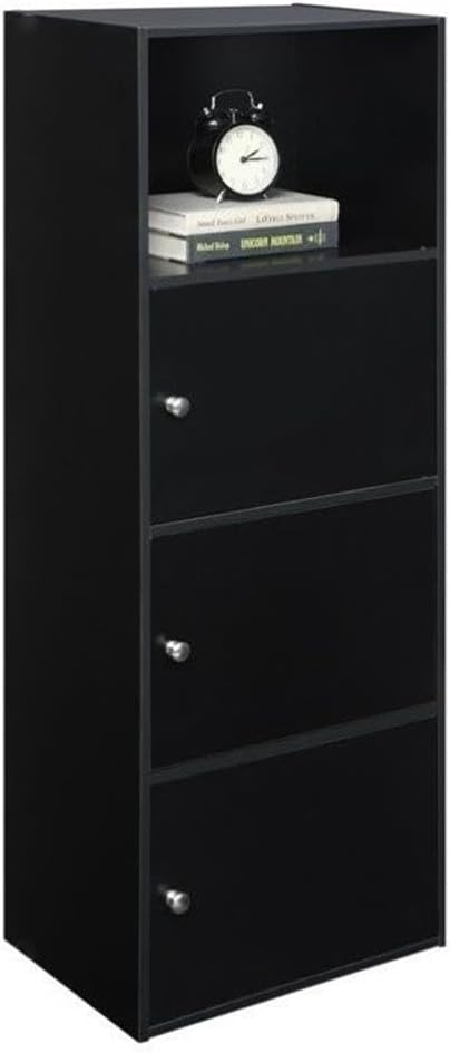 Convenience Concepts Xtra-Storage 3 Door Cabinet in Black Wood Finish