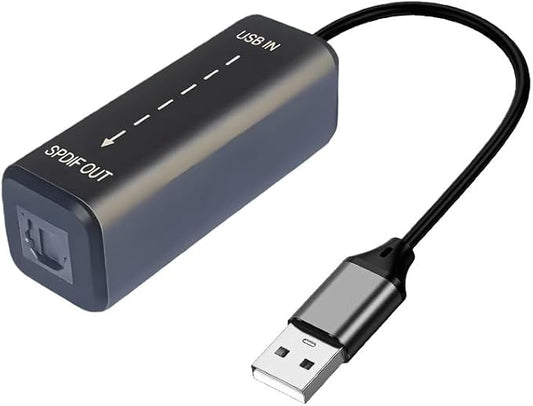 USB to TosLink SPDIF Adapter Cable, USB 2.0 Male to TosLink PCM Female Digital Optical Audio Adaptor Cord for Laptop Computer PC PS5/PS4,Echo Wall, Amplifier, DAC (NOT for TV) (USB A)