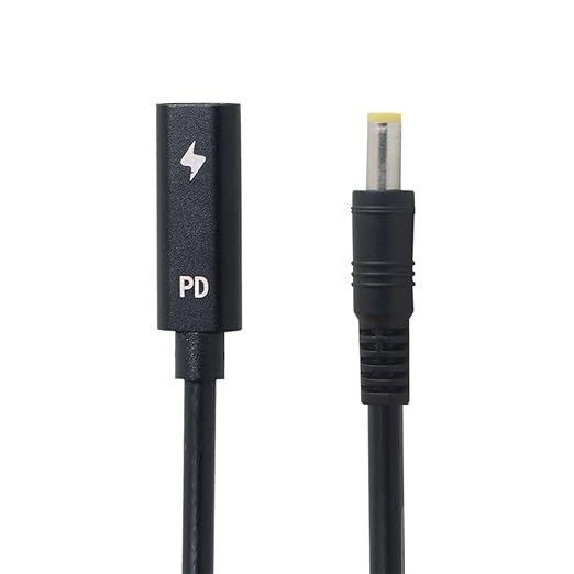 NFHK Type C USB-C Female Input to DC 5.5 * 2.5mm Power PD Charge Cable fit for Laptop 18-20V 20cm