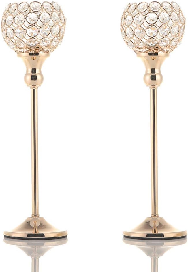 VINCIGANT Votive Candle Holders Pack of 2 for Modern Anniversary Celebration Halloween Wedding Coffee Table Decorative Centerpieces