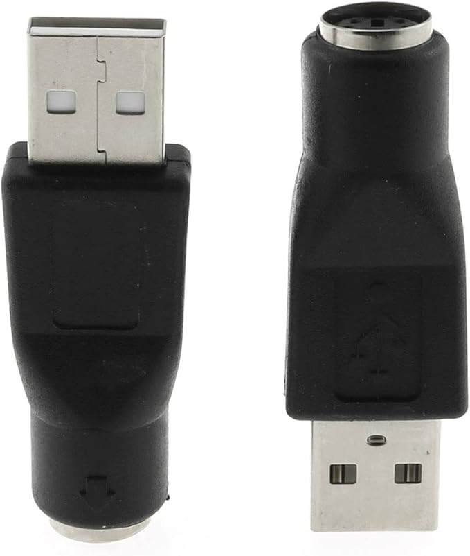 DGZZI USB to PS2 Adapter 2PCS Black PS/2 Female to USB Male Converter Adapter for Mouse and Keyboard