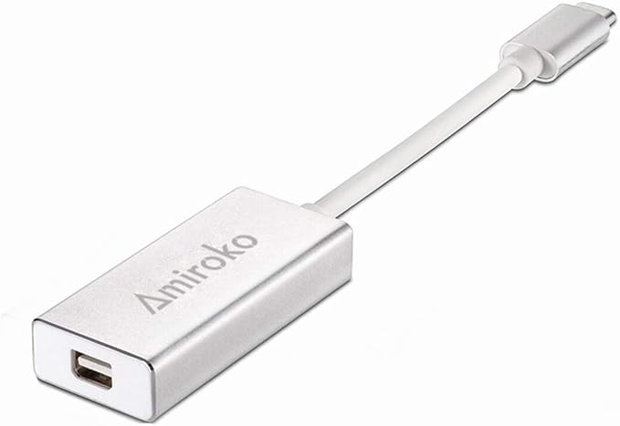 USB-C to Mini DisplayPort Adapter, USB 3.1 Type C (Thunderbolt 3) to Mini DP Adapter 4K Compatible with Lenovo T470, MacBook Pro to LED Cinema Display/Dell Monitor, etc - Silver