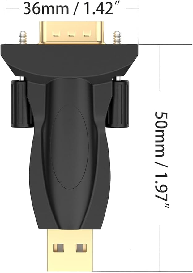 CableCreation USB to RS232 Male Adapter with PL2303 Chipset, USB to DB9 Serial Converter for Windows 11, 10, 8.1, 8, 7, Linux and Mac OS,Black