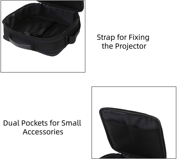 Carry Bag for VOPLLS Thinnest 1.81" Smart Mini Projector & Accessories, Storage Bag for NexiGos Nova Mini Portable Laser Projector, with Adjustable Shoulder Strap