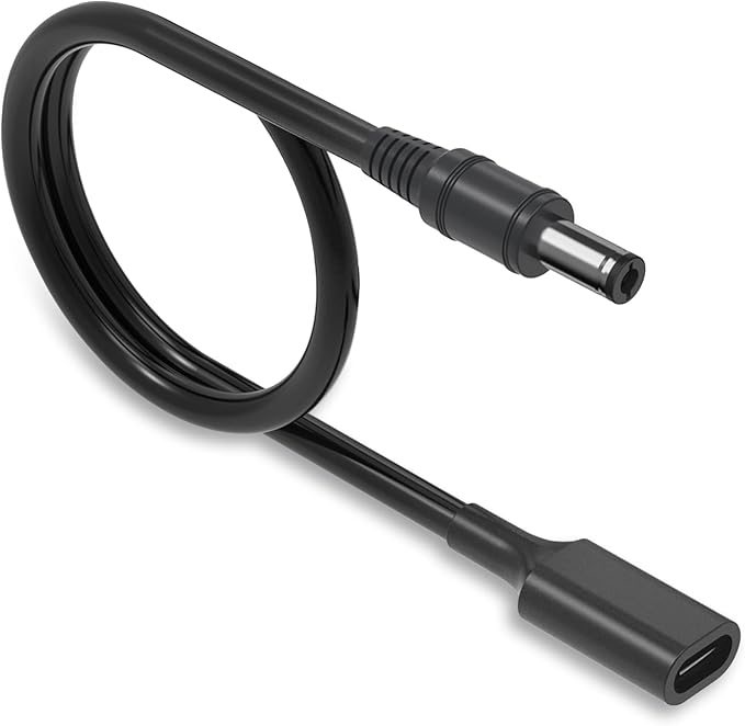 USB C to DC 5.5 x 2.5mm Adapter Cable, 3.28Ft 15W 5V USB C to DC Adapter Cable Power Charging Cord for Webcam Router, IP Camera, Mini Fan, Electric Toothbrush, Table Lamp, 1Pack