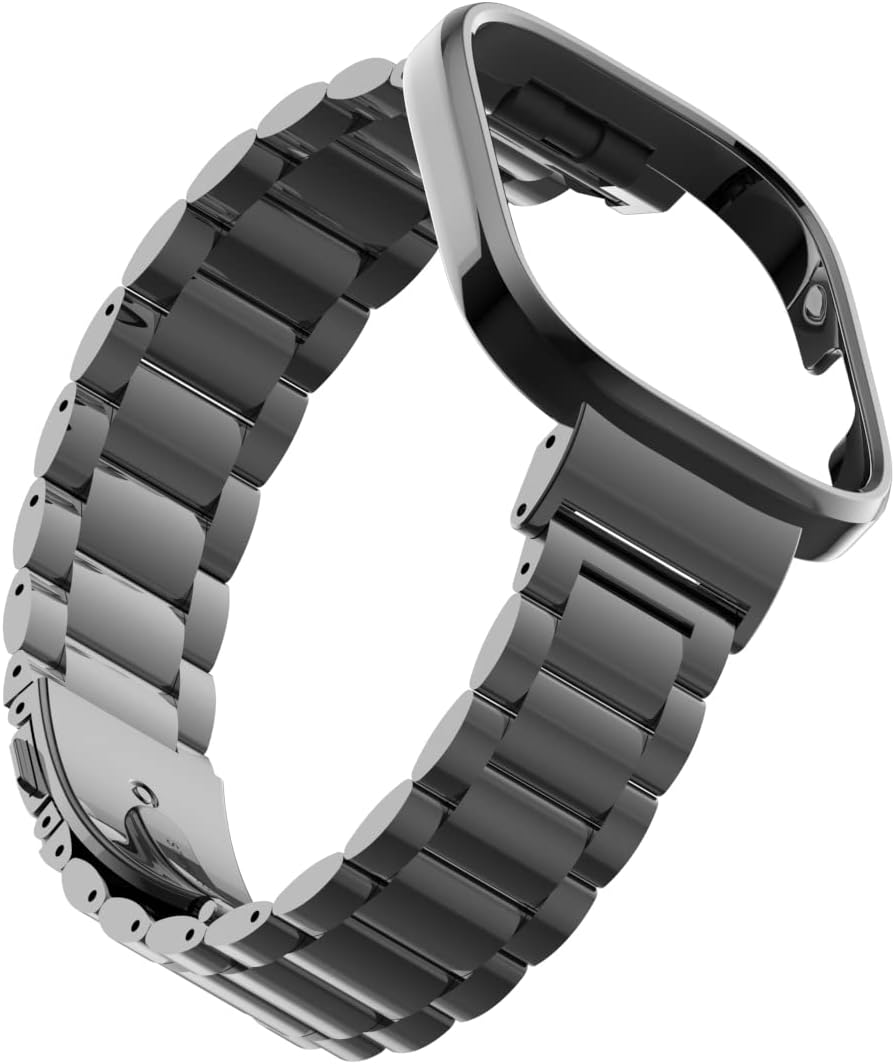 HOPMC Stainless Metal Frame and Steel Mesh Buckle, Classic Replacement Band for Redmi Watch 3 Strap