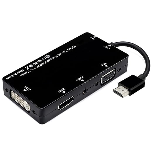 chenyang HDMI to VGA ＆ Audio ＆ HDMI ＆ DVI 4in1 Dongle Adapter Multiport Splitter Converter for PS3 HDTV PC Monitor Projector