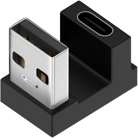 CY USB-C Type C Female Up Opposite U Shape Back Angled to USB 3.0 A Male Data Adapter for Laptop Desktop