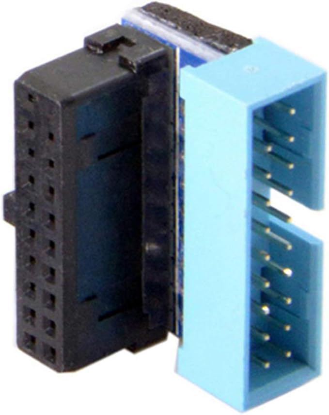 chenyang CY USB 3.0 20pin Male 90 Degree to Female Extension Adapter for Motherboard Mainboard Up Angled Low Profile Type