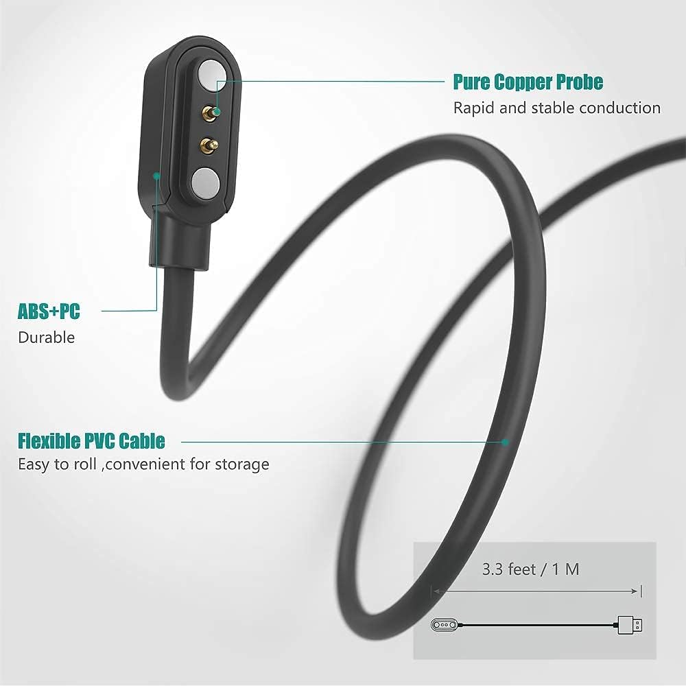 HYSTORM G96 Smart Watch Charger, Lamshaw 2 Pin Magnetic USB Replacement Charging Cable, Compatible with HYSTORM G96 (2