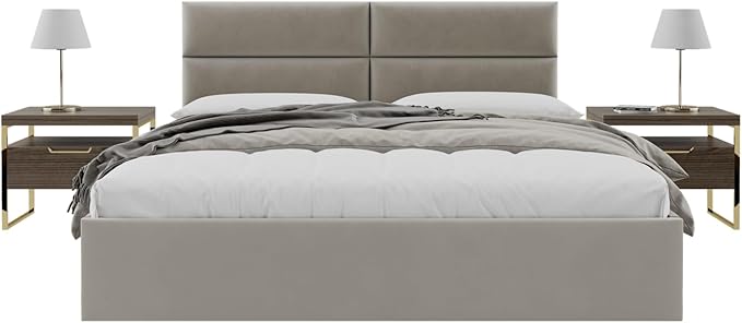 Vänt Upholstered Wall Panels - King/Cal King Size Wall Mounted Velvet Headboards - Velvet Sand Storm - Twin/King - Set of 4 Panels (Each Individual Panel 39"x11.5")