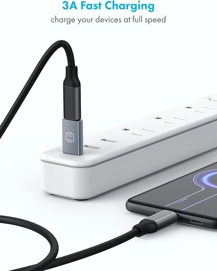 GRAUGEAR USB-C Adapter, 10Gbps Double Sided Data Transfer, 3A Fast Charging, USB C Female to USB A Male Adapter 3.2, Compatible with PC, Laptop, MacBook, iPhone, iPad, Apple Watch, Carplay
