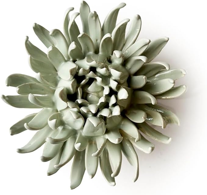 CHIVE ‘Coral’ Artificial Plant — Beautiful, Decorative Ceramic Flower — Unique Tablescape Piece — Small Set of 3 (Mint Flower, Small Green Succulent, Yellow Rose)