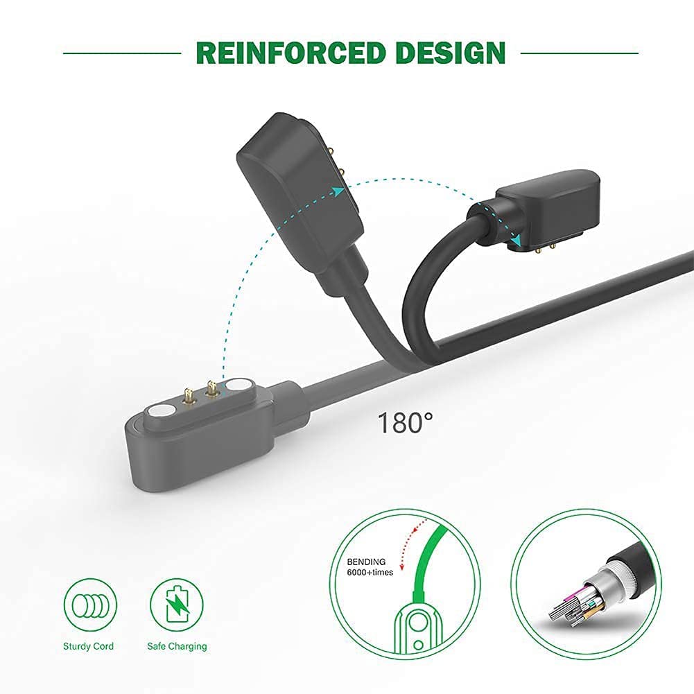 Replacement Charger E ECSEM 2Pcs for RLQA RL54 Smartwatch, Wireless Magnetic USB Charging Cable