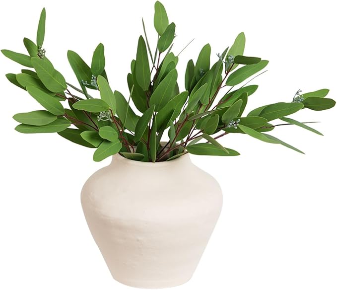 Melorca&Guilla Artificial Plants,3PCS 33" Faux Eucalyptus Stems Green Faux Branches for Vase,Fake Eucalyptus Artificial Eucalyptus Decor for Shop Garden Office Home Décor (3, Eucalyptus)