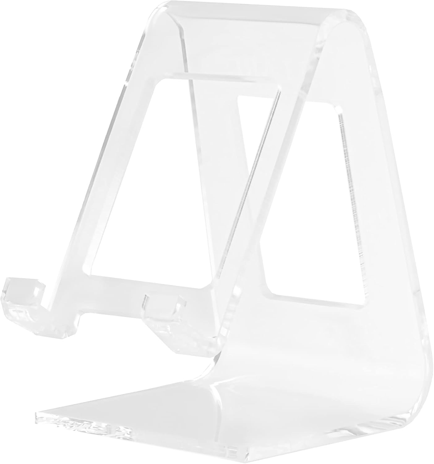 Phone Stand for Office Desk Clear Acrylic Compatible with Loopycases, Popsockets, Kindle, iPhone, Samsung