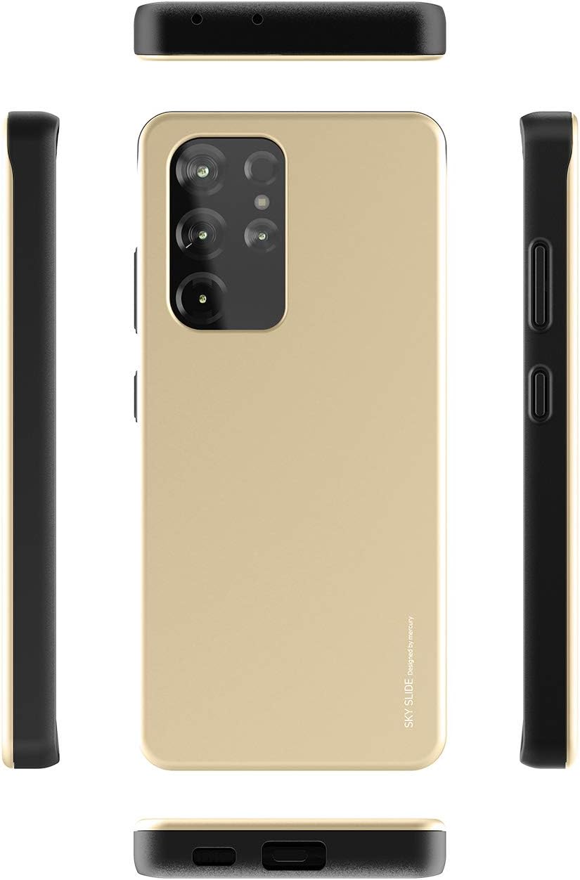 GOOSPERY Sky Slide Case for Galaxy S21 Ultra 6.8" (2021), Card Holder, Dual Layer Protective Bumper with Wallet Function