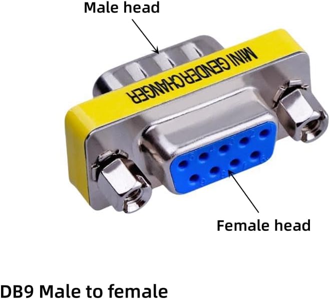 2pcs Rs232 Serial Cable 9 Pin DB9 Male to Female Gender Changer Coupler Adapter Connector