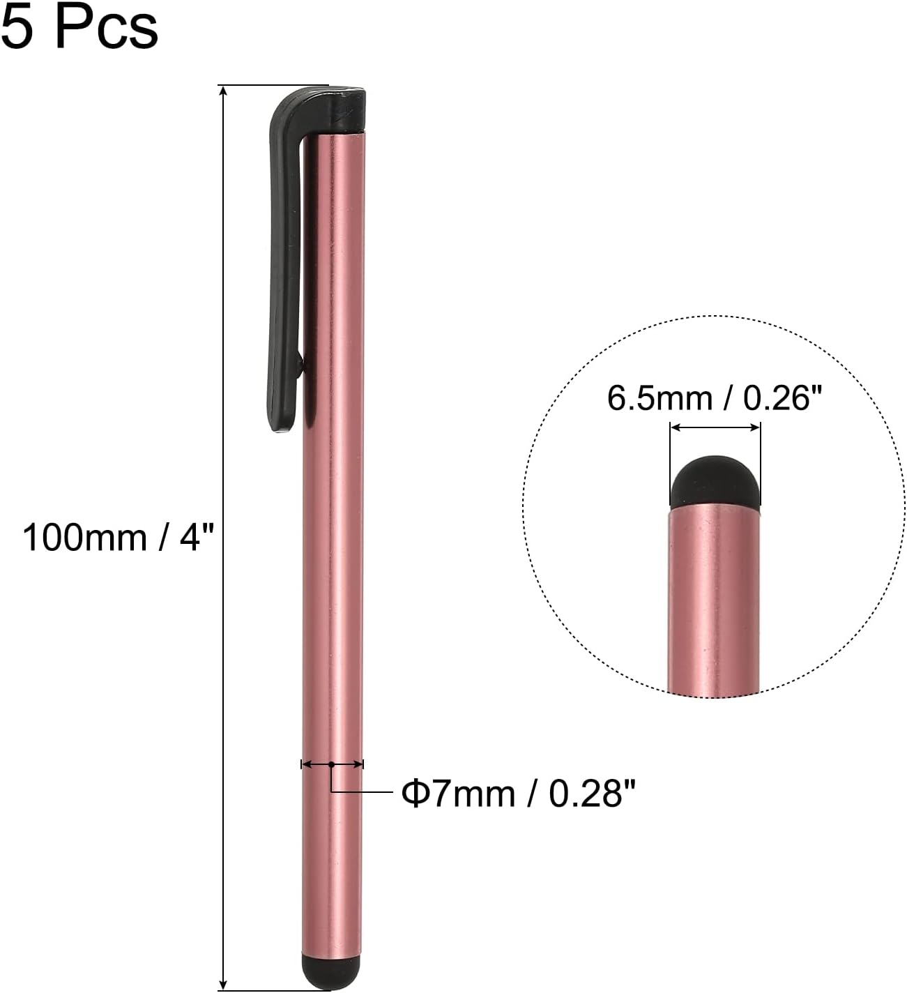 Pink MECCANIXITY 5pcs Stylus Pens for Touch Screens - Universal Capacitive Pencil Sensitivity for All Devices