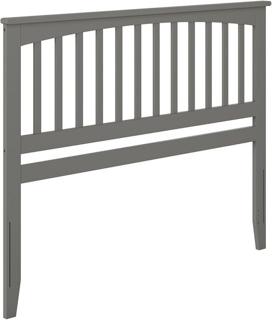 AFI, Mission King Solid Wood Headboard with Attachable Charger, Grey