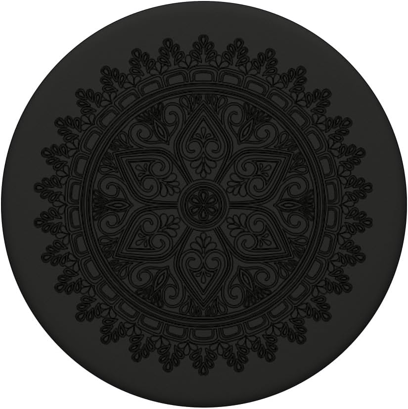 Moroccan Mandala Black Arabic Geometric Pattern Zen Gift - PopSockets Standard PopGrip