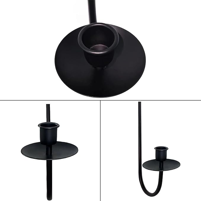 Wall Candle Holder Set of 4, Modern Candle Sconces Wall Mount Metal Holders Hanging Candle Pillar Holder for Living Room, Wedding, Farmhouse, Fireplace, Matte Black