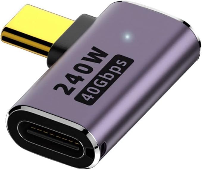chenyang USB C Connector,USB4 Type C Male to Female 240W Power 40Gbps Data 8K Video Adapter Right Angled for NS Phone Laptop