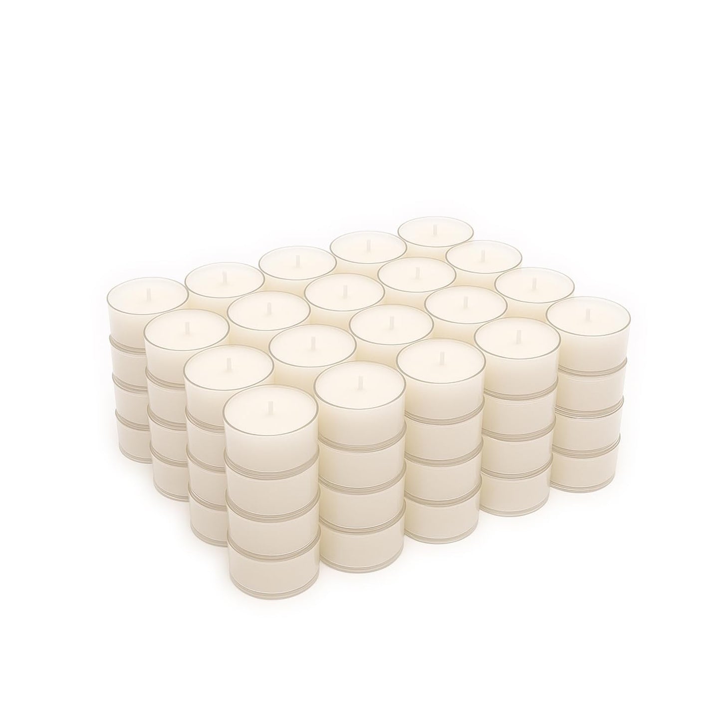 Stonebriar Tea Light Candles, 192 Pack, Unscented, Long Burning, Clear Cup, 8 Hour Burn Time, Model DTLR-192-8